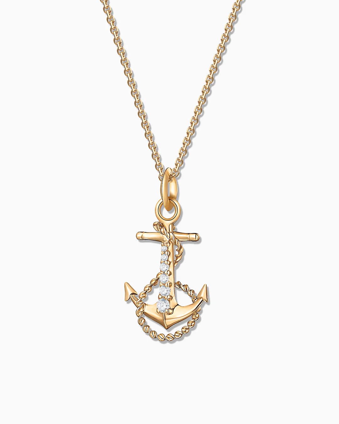 Charm Colgante Ancla M de Diamantes en Oro Amarillo de 18 Kt - Image 4