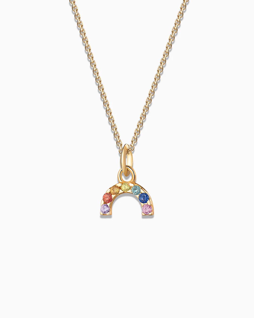 Charm Colgante Arcoíris S de Zafiros de Colores en Oro Amarillo de 18 Kt - Image 4