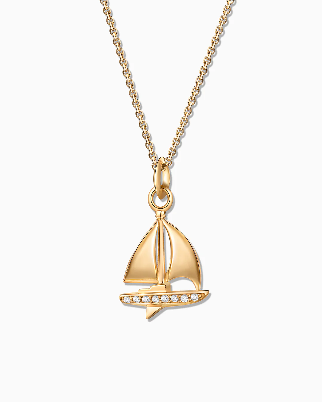 Charm Colgante Barco M de Diamantes en Oro Amarillo de 18 Kt - Image 4