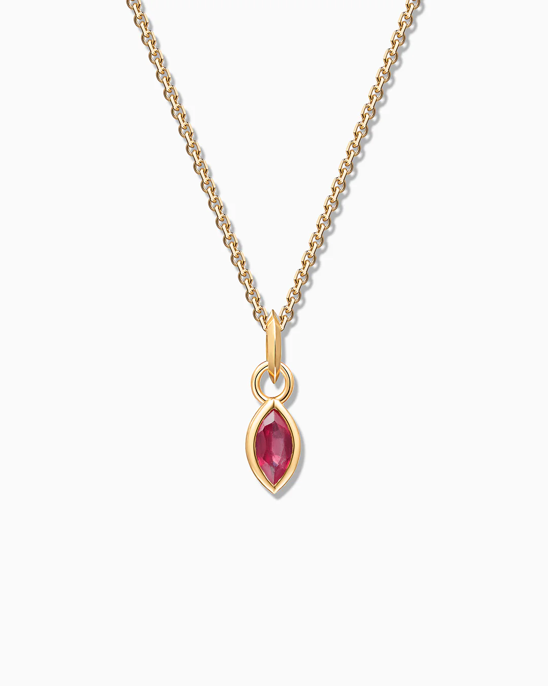 Charm Colgante Bisel Marquise S de Rubí en Oro Amarillo de 18 Kt