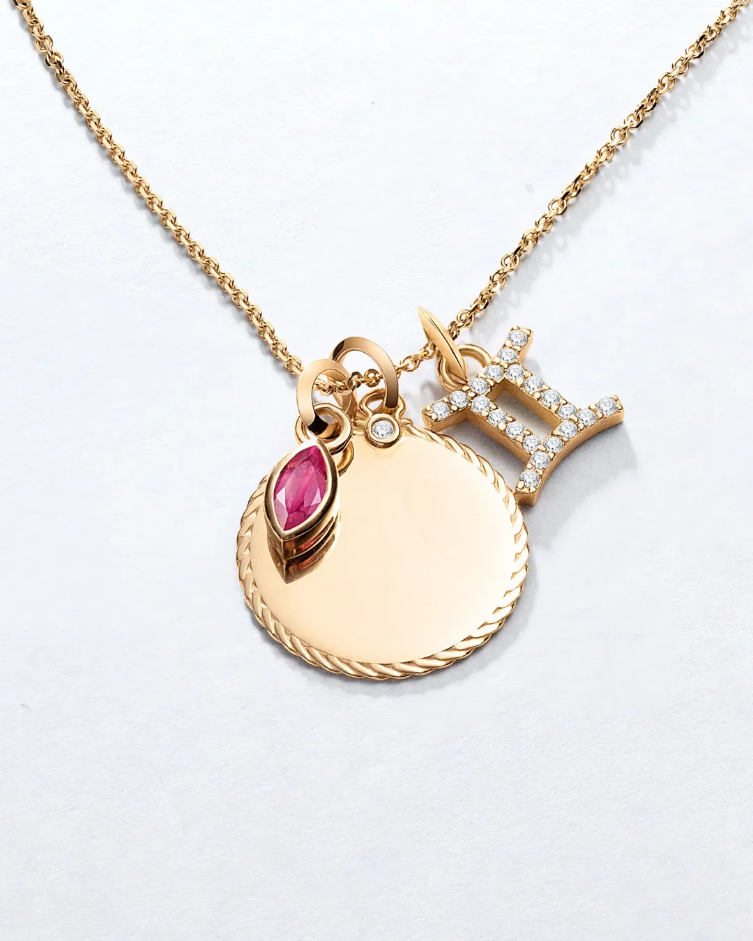 Charm Colgante Bisel Marquise S de Rubí en Oro Amarillo de 18 Kt - Image 5