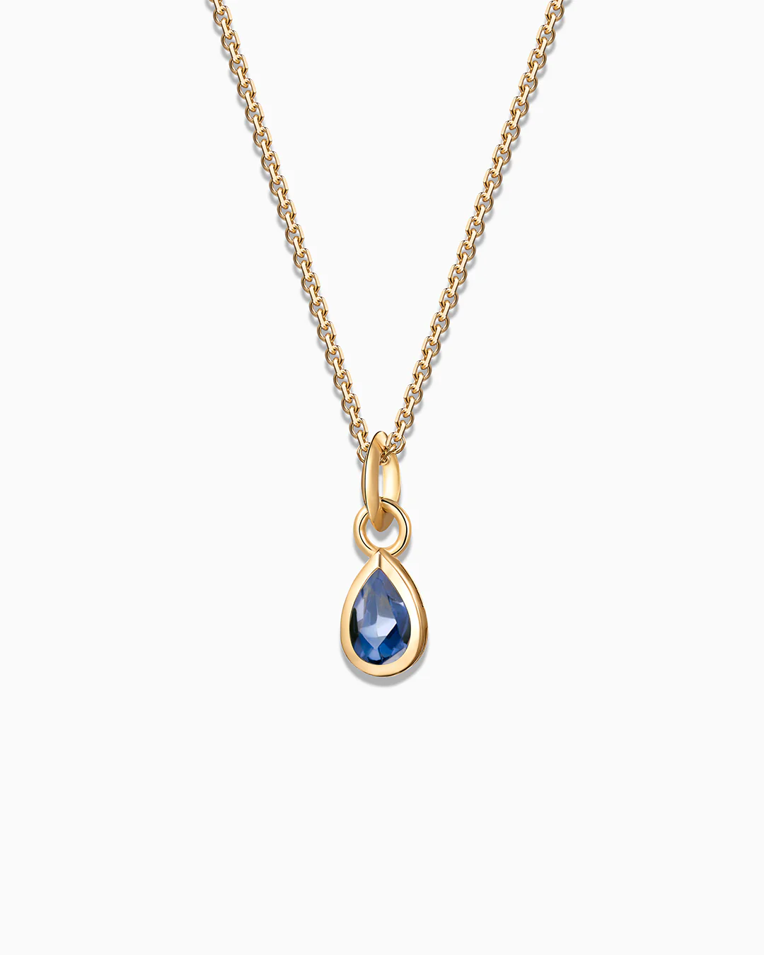 Charm Colgante Bisel Pera S de Zafiro en Oro Amarillo de 18 Kt - Image 3