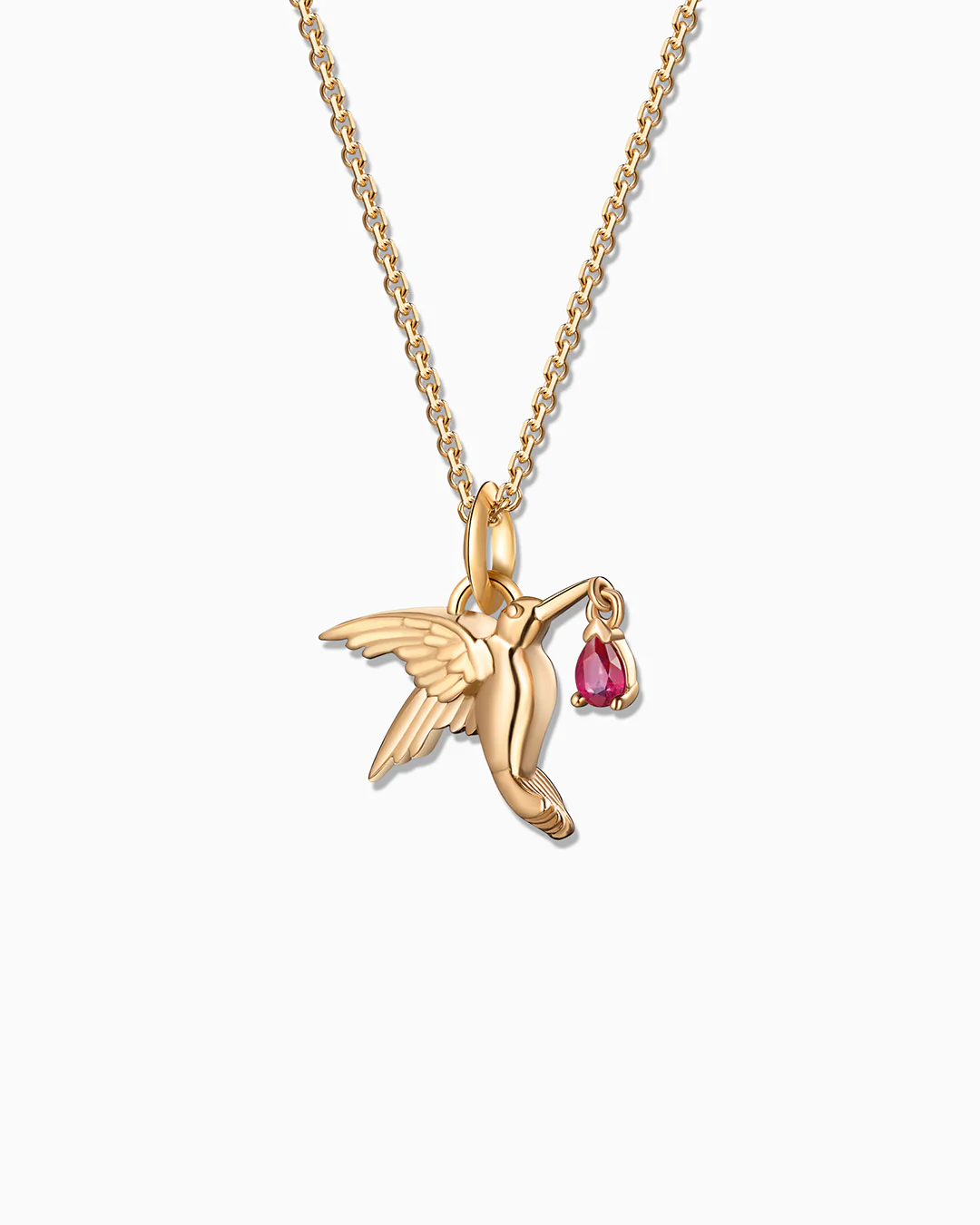 Charm Colgante Colibrí M de Rubí en Oro Amarillo de 18 Kt - Image 4