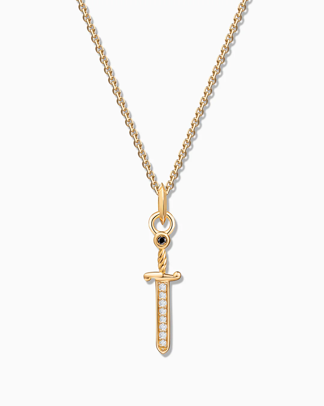Charm Colgante Daga M de Diamantes en Oro Amarillo de 18 Kt