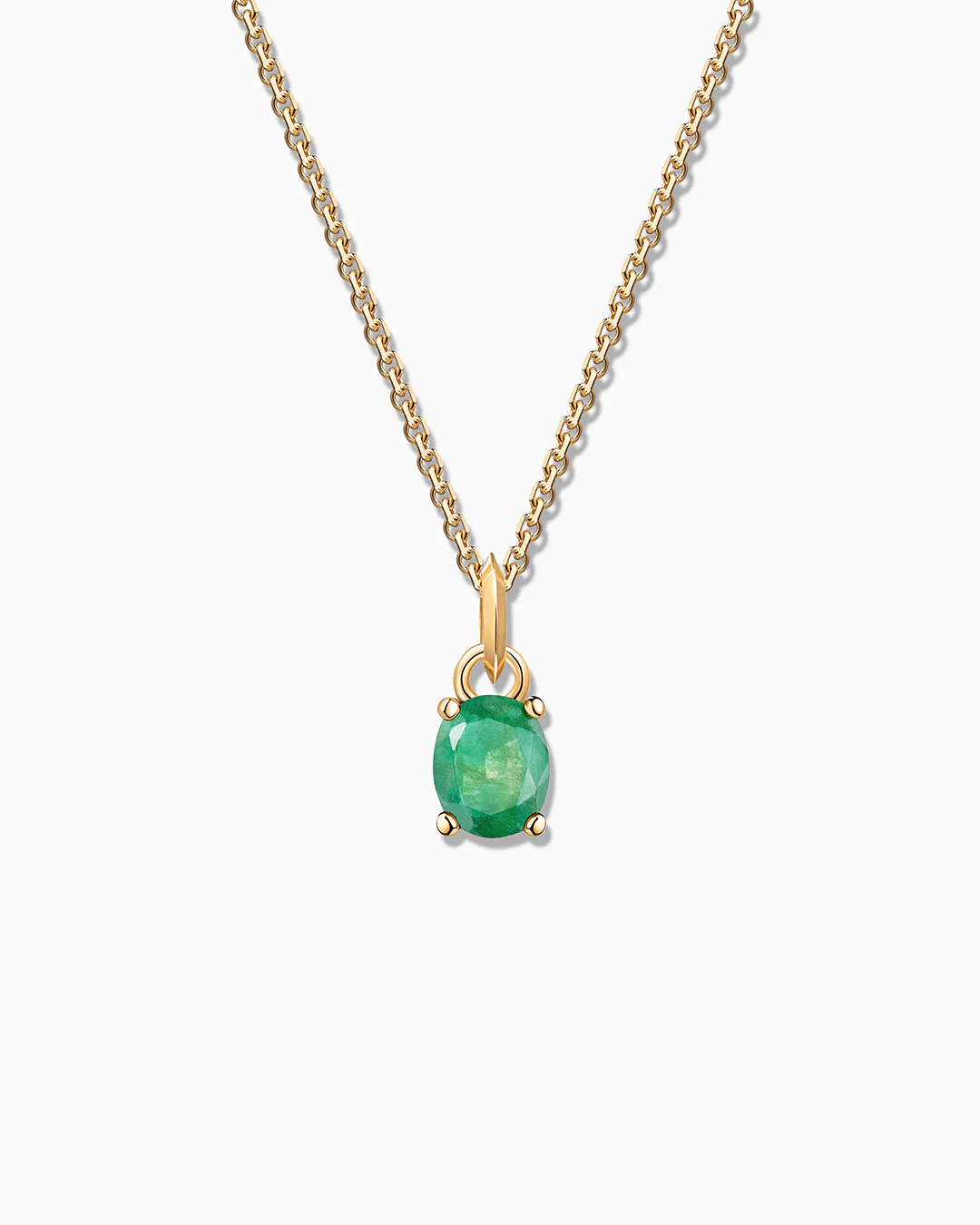 Charm Colgante Esmeralda Oval S en Oro Amarillo de 18 Kt
