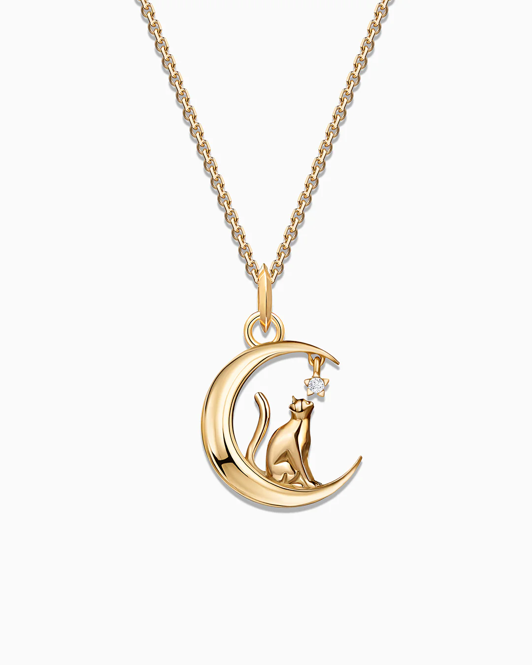 Charm Colgante Gato M de Diamante en Oro Amarillo de 18 Kt