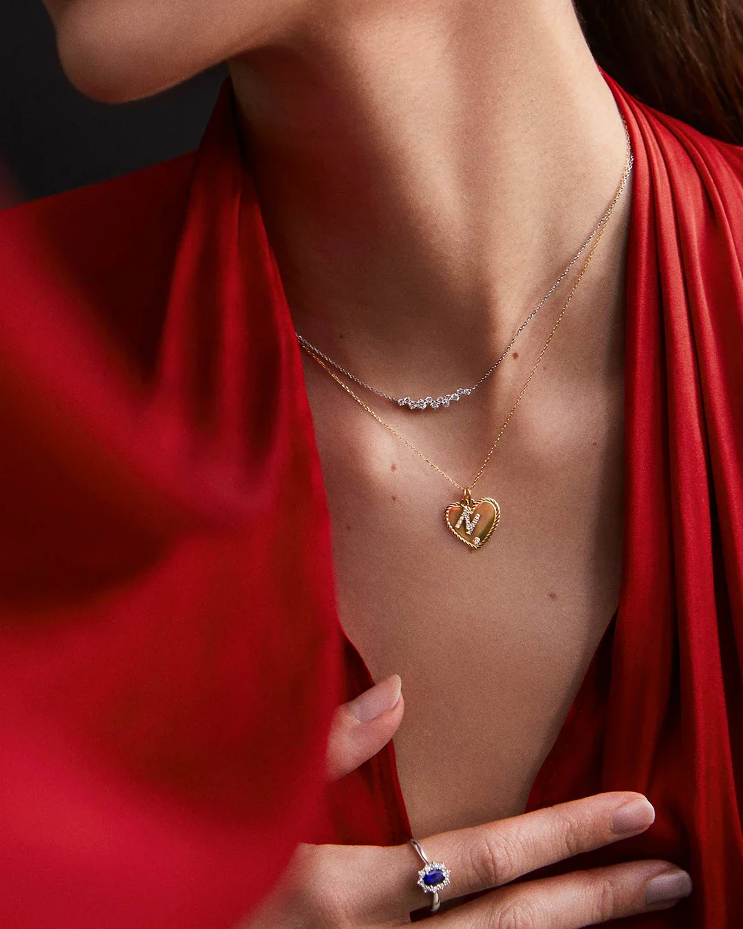 Charm Colgante Letra de Diamantes en Oro Amarillo de 18 Kt - Image 8