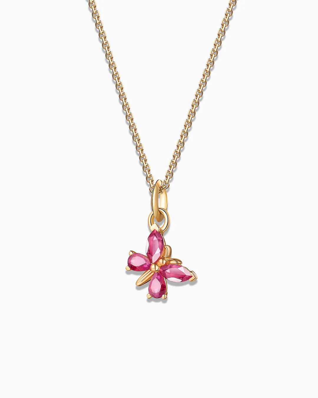 Charm Colgante Mariposa S de Rubíes en Oro Amarillo de 18 Kt - Image 6