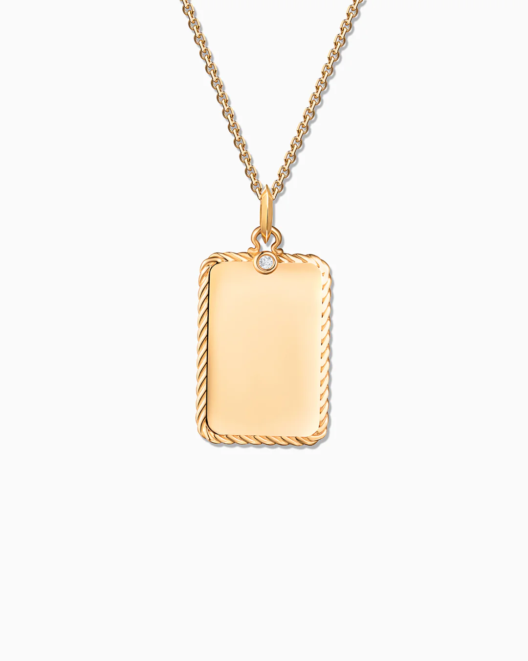 Charm Colgante Medalla L de Diamante en Oro Amarillo de 18 Kt