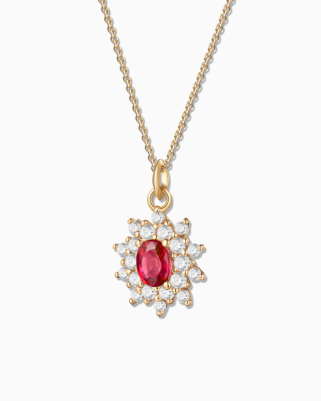 Charm Colgante Roseta M de Rubí y Diamantes en Oro Amarillo de 18 Kt - Image 4