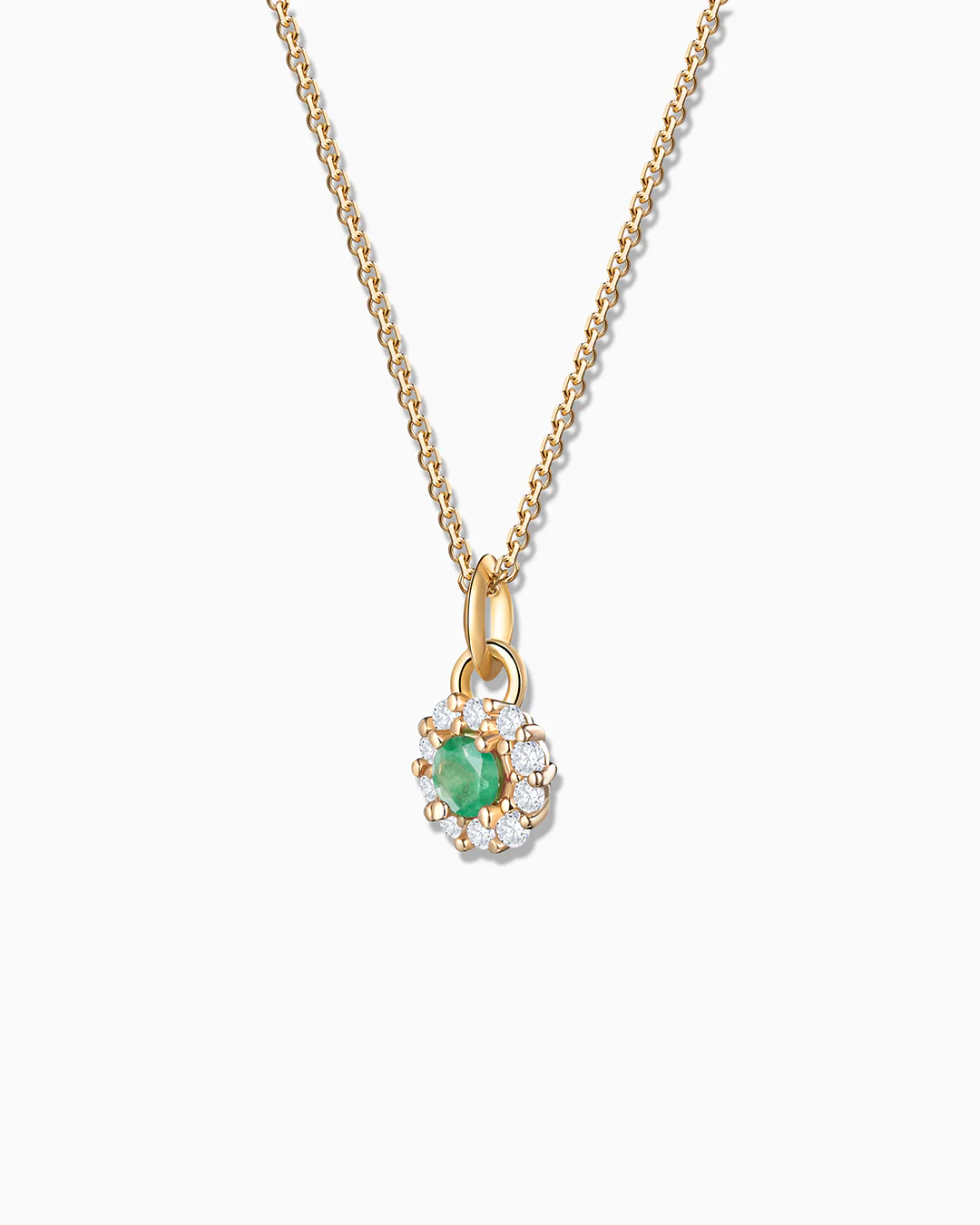 Charm Colgante Roseta S de Esmeralda y Diamantes en Oro Amarillo de 18 Kt - Image 3