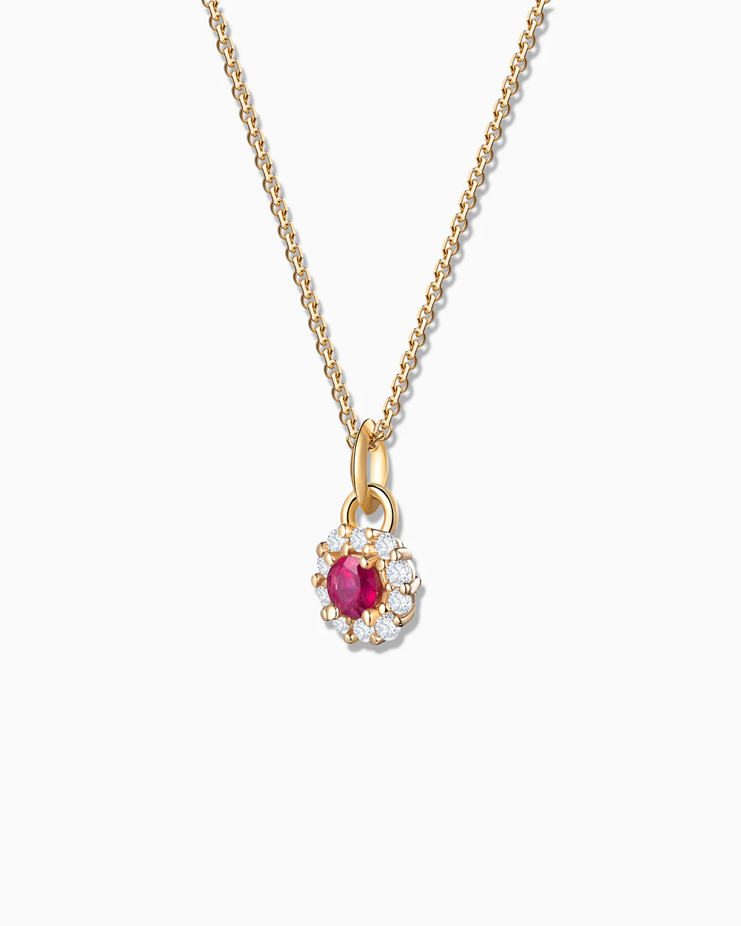 Charm Colgante Roseta S de Rubí y Diamantes en Oro Amarillo de 18 Kt - Image 3