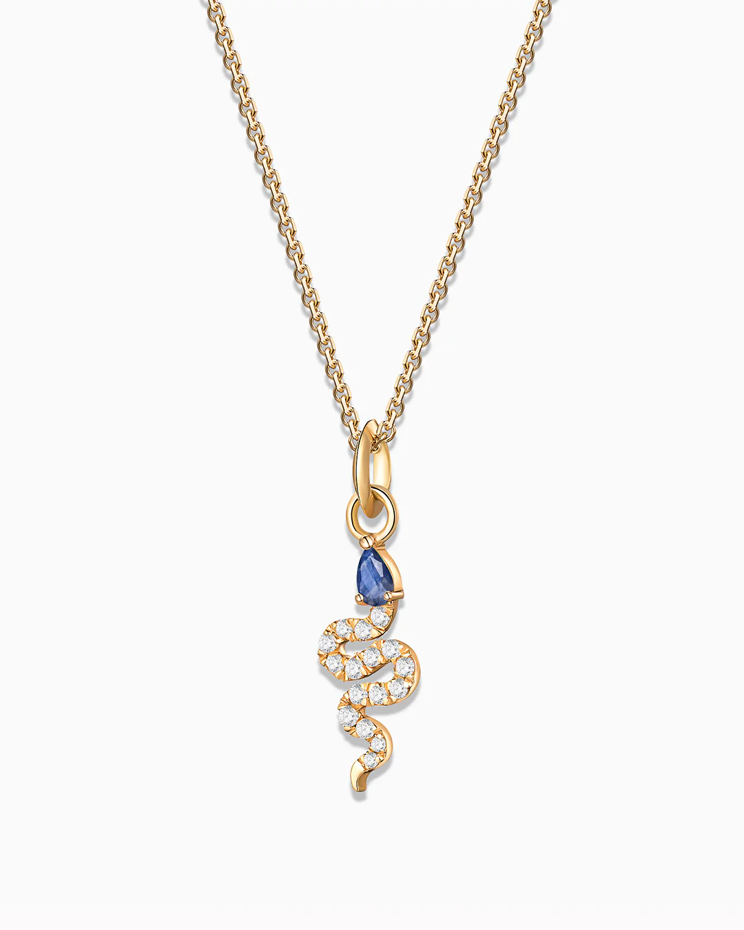 Charm Colgante Serpiente M de Zafiro y Diamantes en Oro Amarillo de 18 Kt - Image 3