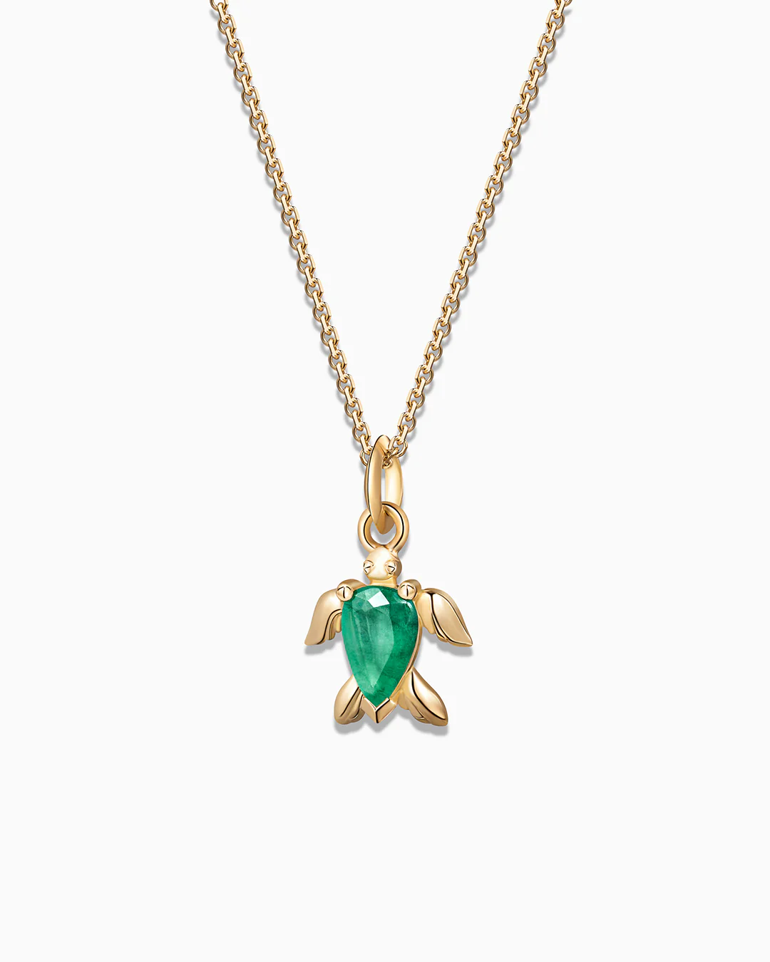 Charm Colgante Tortuga S de Esmeralda en Oro Amarillo de 18 Kt - Image 3