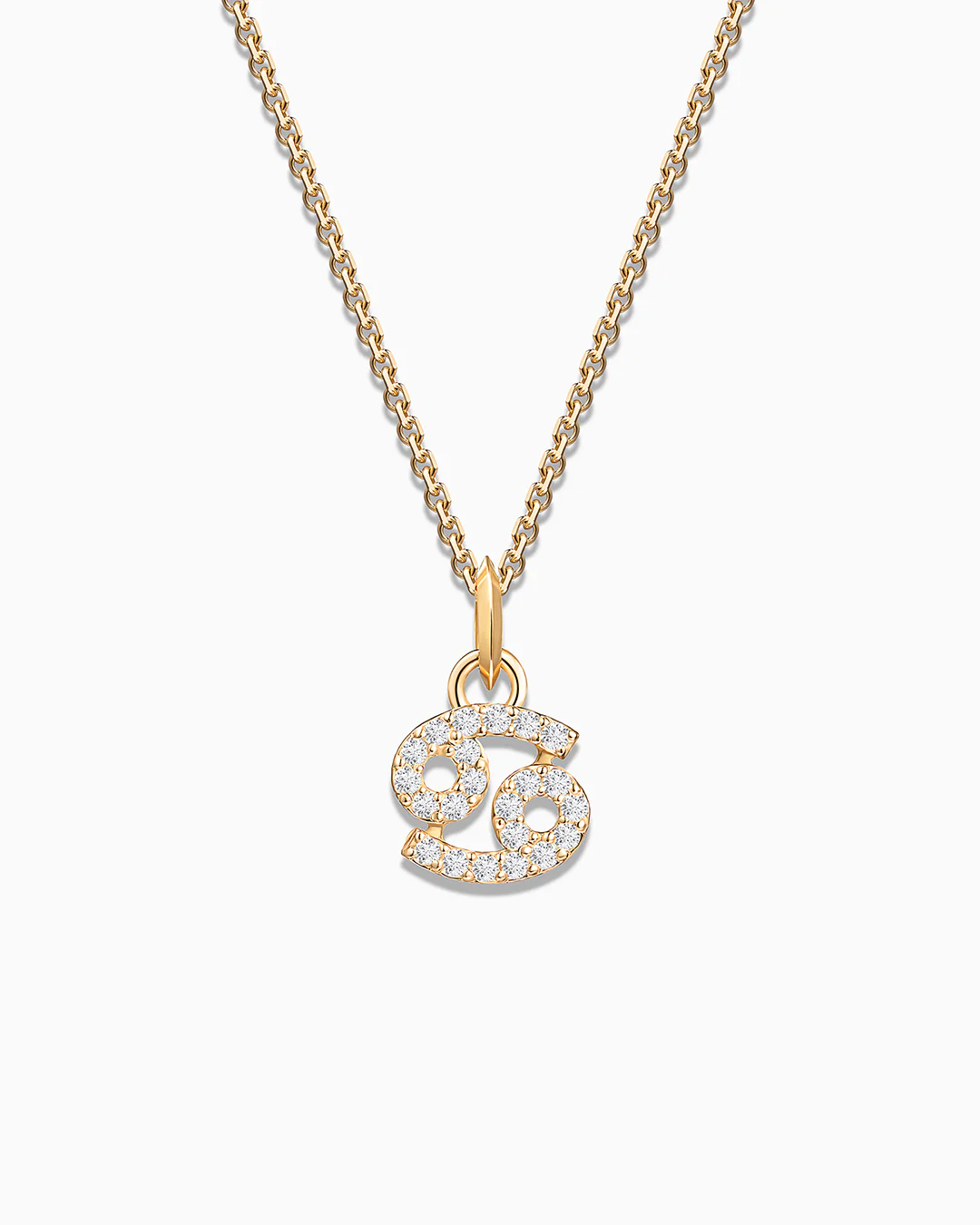Charm Colgante Zodíaco Cáncer S de Diamantes en Oro Amarillo de 18 Kt