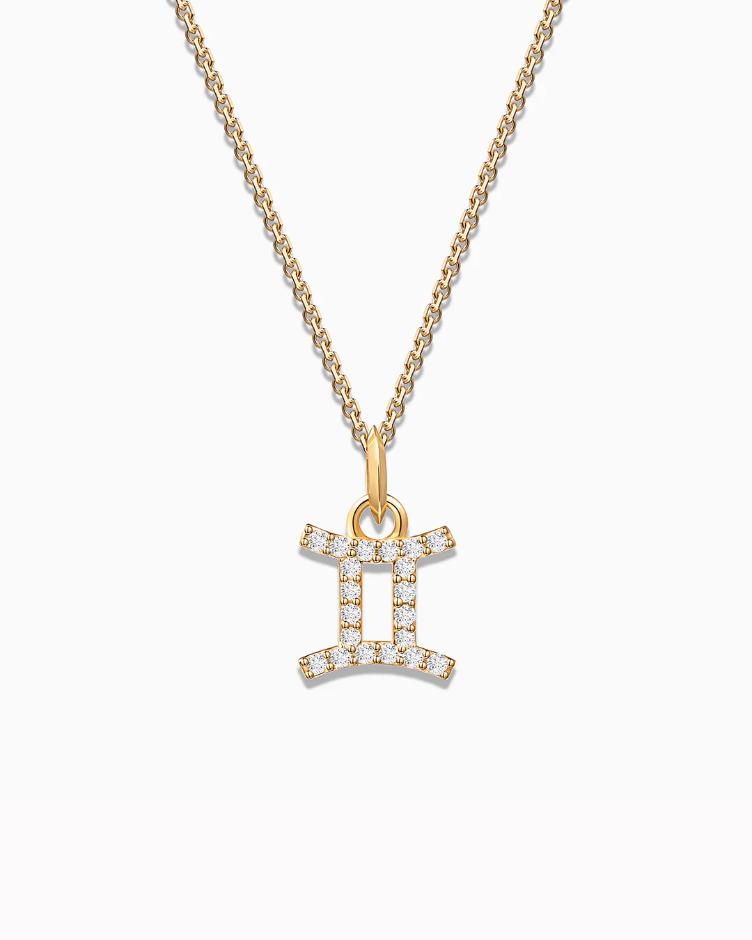 Charm Colgante Zodíaco Géminis S de Diamantes en Oro Amarillo de 18 Kt