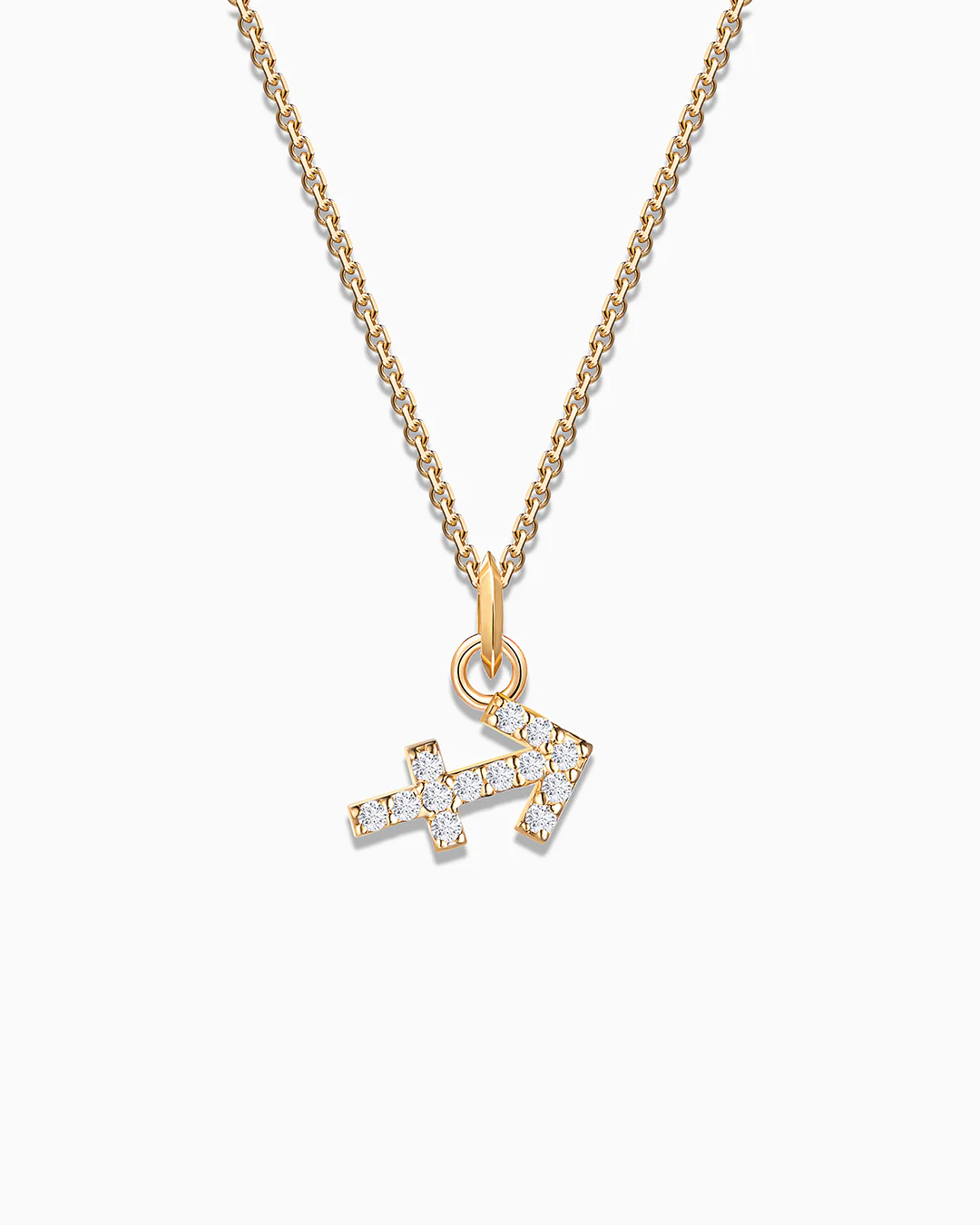 Charm Colgante Zodíaco Sagitario S de Diamantes en Oro Amarillo de 18 Kt