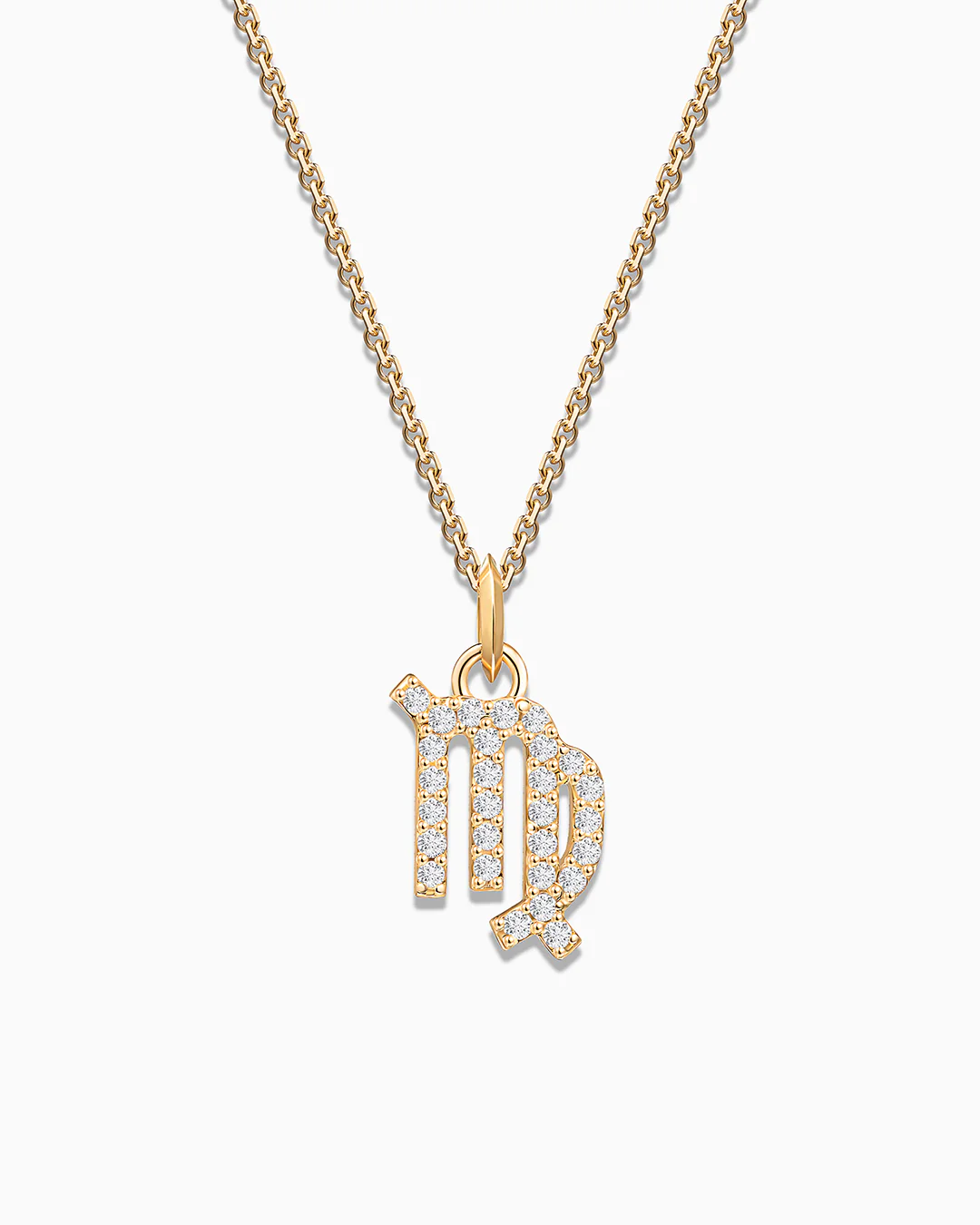 Charm Colgante Zodíaco Virgo S de Diamantes en Oro Amarillo de 18 Kt
