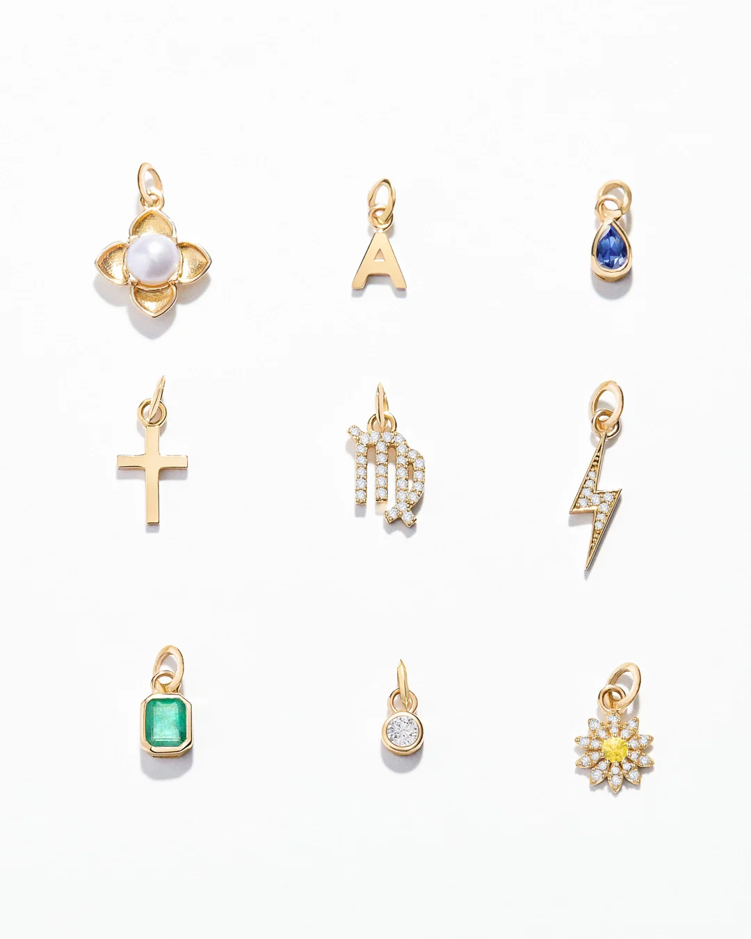 Charm Colgante Zodíaco Virgo S de Diamantes en Oro Amarillo de 18 Kt - Image 4
