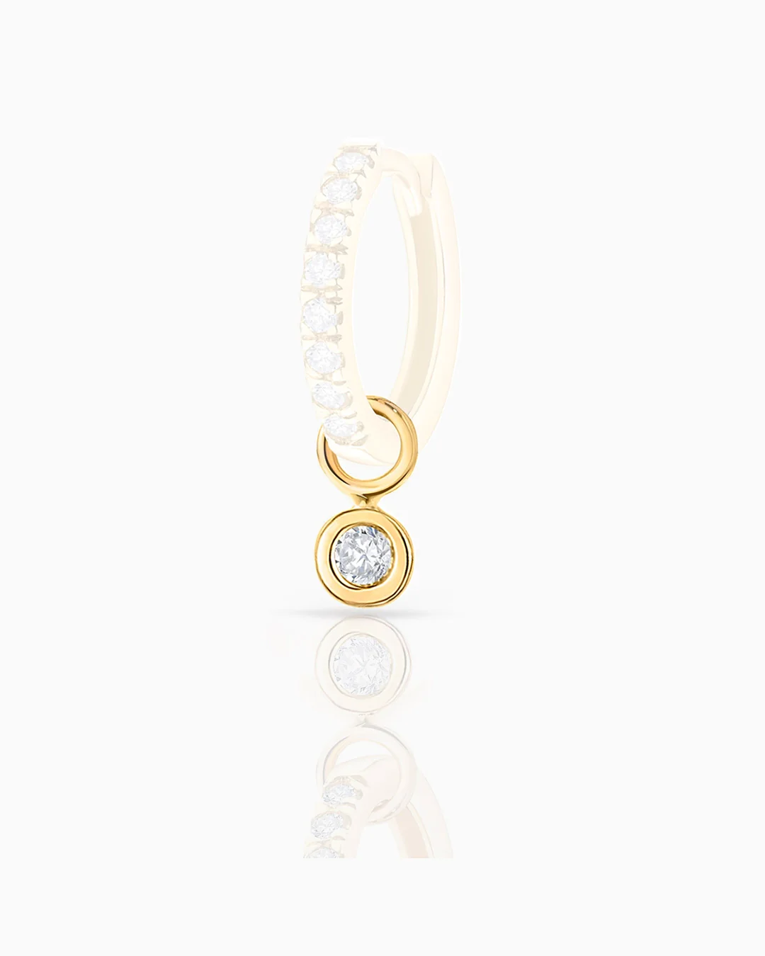 Charm para Pendiente de Aro Chatón de Diamante en Oro Amarillo de 18 Kt - Image 3