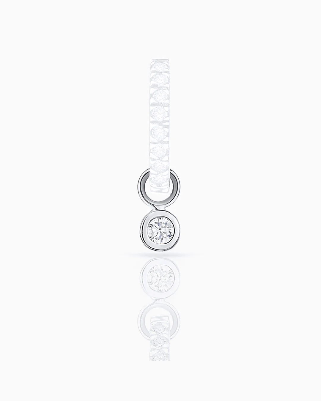 Charm para Pendiente de Aro Chatón de Diamante en Oro Blanco de 18 Kt