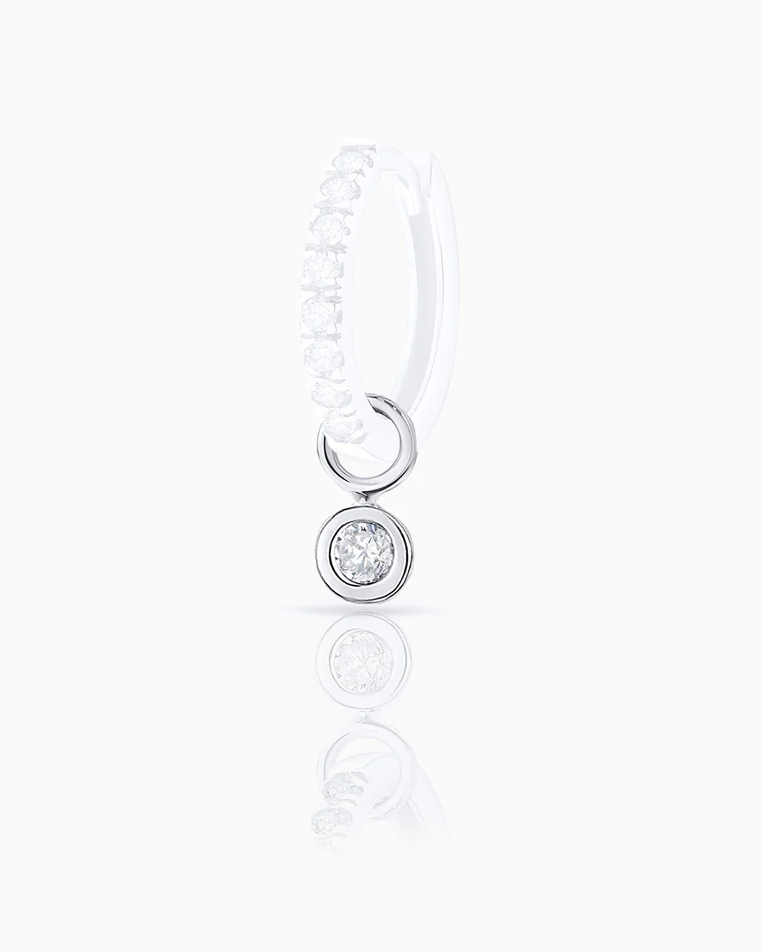 Charm para Pendiente de Aro Chatón de Diamante en Oro Blanco de 18 Kt - Image 3