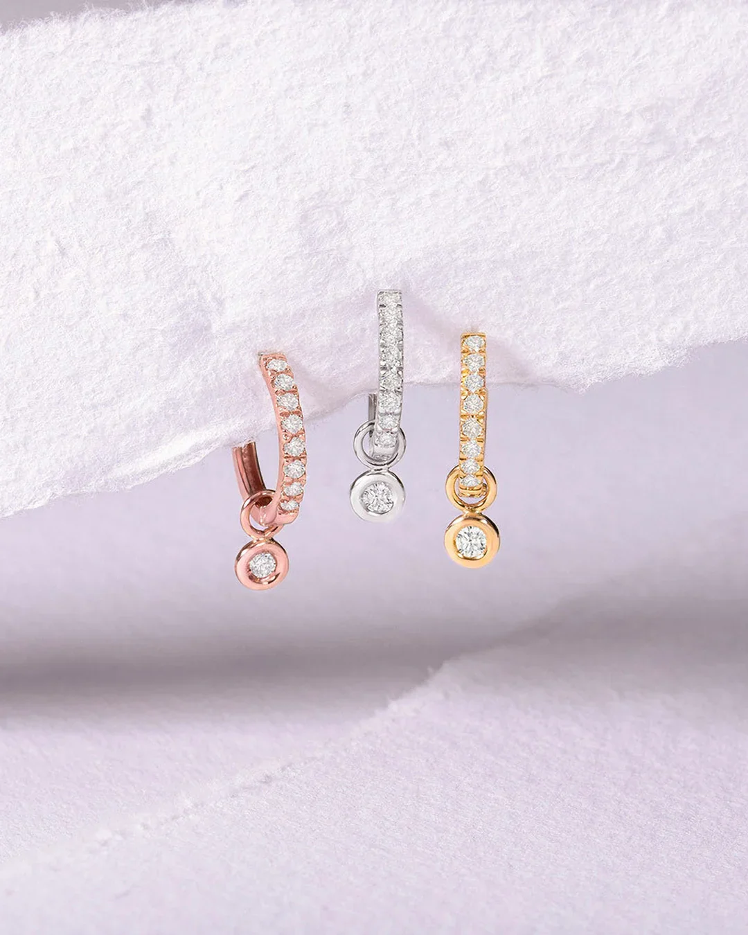 Charm para Pendiente de Aro Chatón de Diamante en Oro Blanco de 18 Kt - Image 4