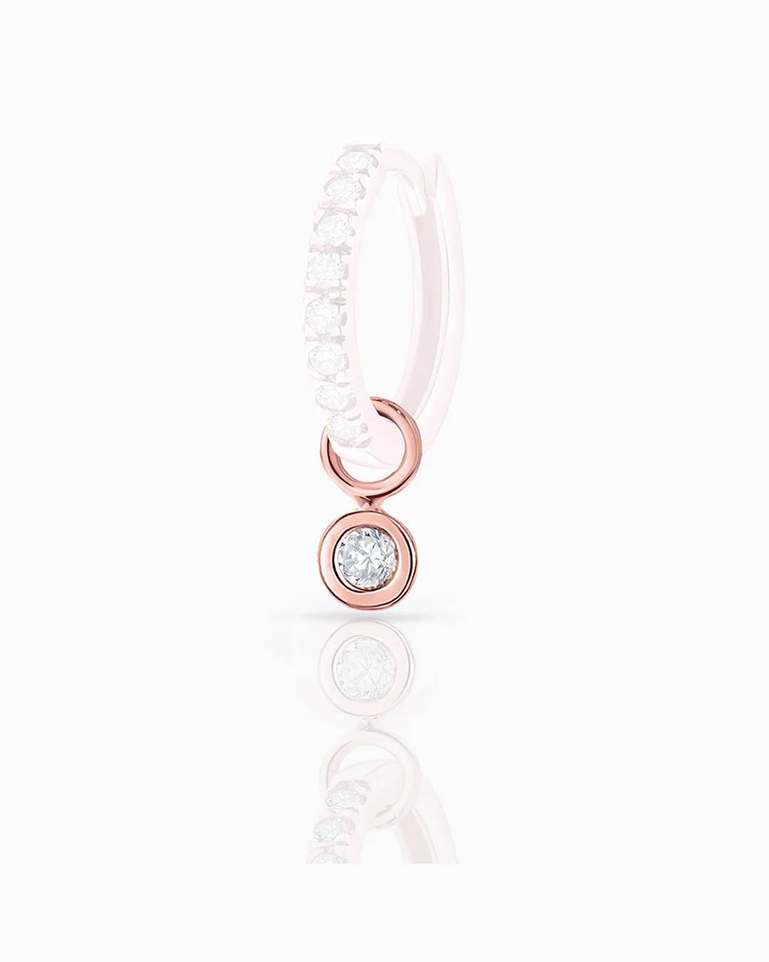 Charm para Pendiente de Aro Chatón de Diamante en Oro Rosa de 18 Kt - Image 3