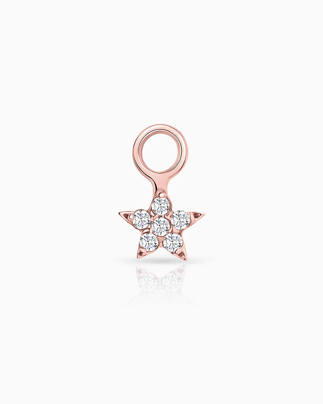 Charm para Pendiente de Aro Estrella Moon Diamonds en Oro Rosa de 18 Kt