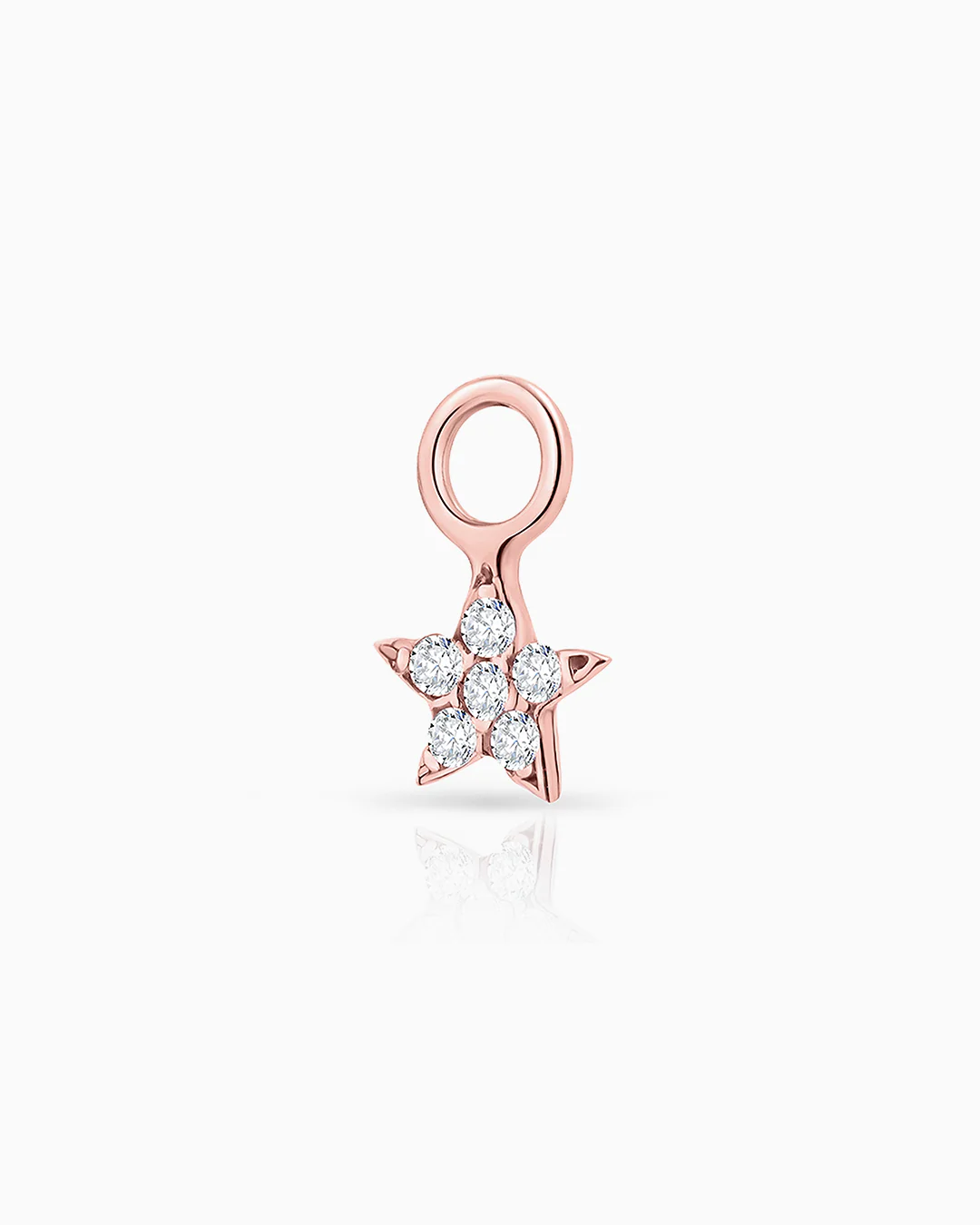 Charm para Pendiente de Aro Estrella Moon Diamonds en Oro Rosa de 18 Kt - Image 3