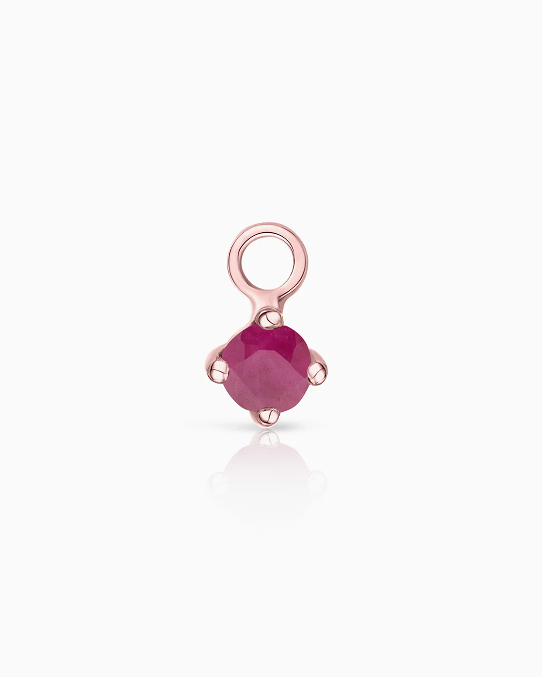Charm para Pendiente de Aro Eternity Colors Circle de Rubí en Oro Rosa de 18 Kt