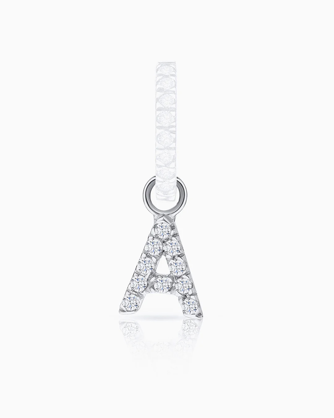 Charm para Pendiente de Aro MY Initial de Diamantes en Oro Blanco de 18 Kt