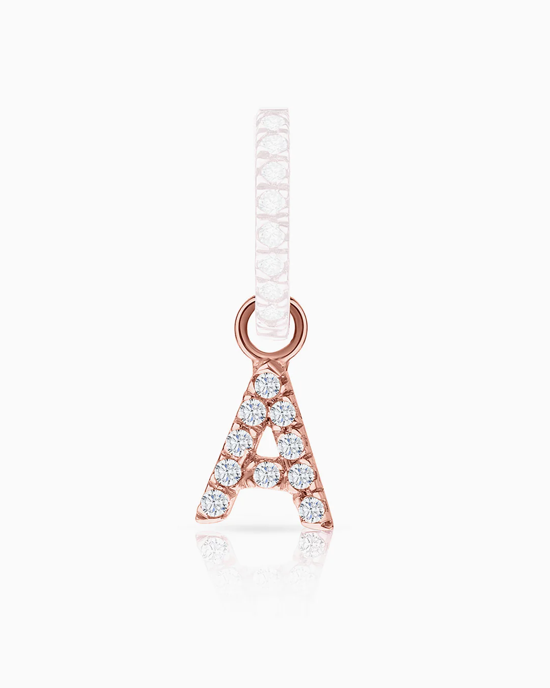Charm para Pendiente de Aro MY Initial de Diamantes en Oro Rosa de 18 Kt