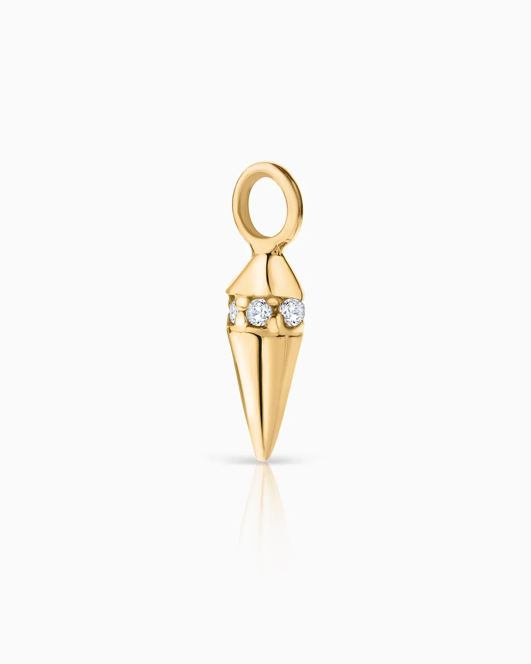Charm para Pendiente de Aro Punk de Diamantes en Oro Amarillo de 18 Kt - Image 4