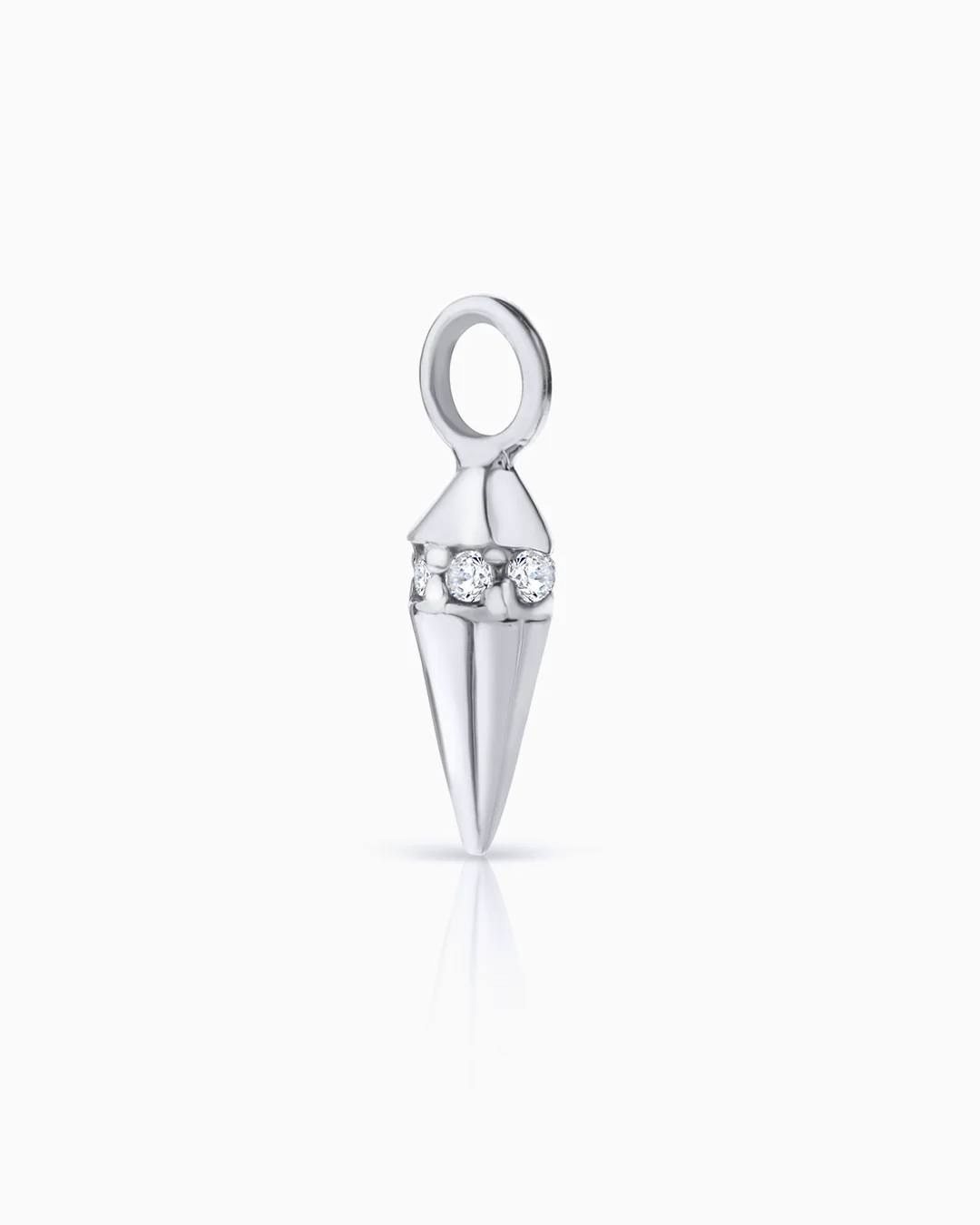Charm para Pendiente de Aro Punk de Diamantes en Oro Blanco de 18 Kt - Image 3