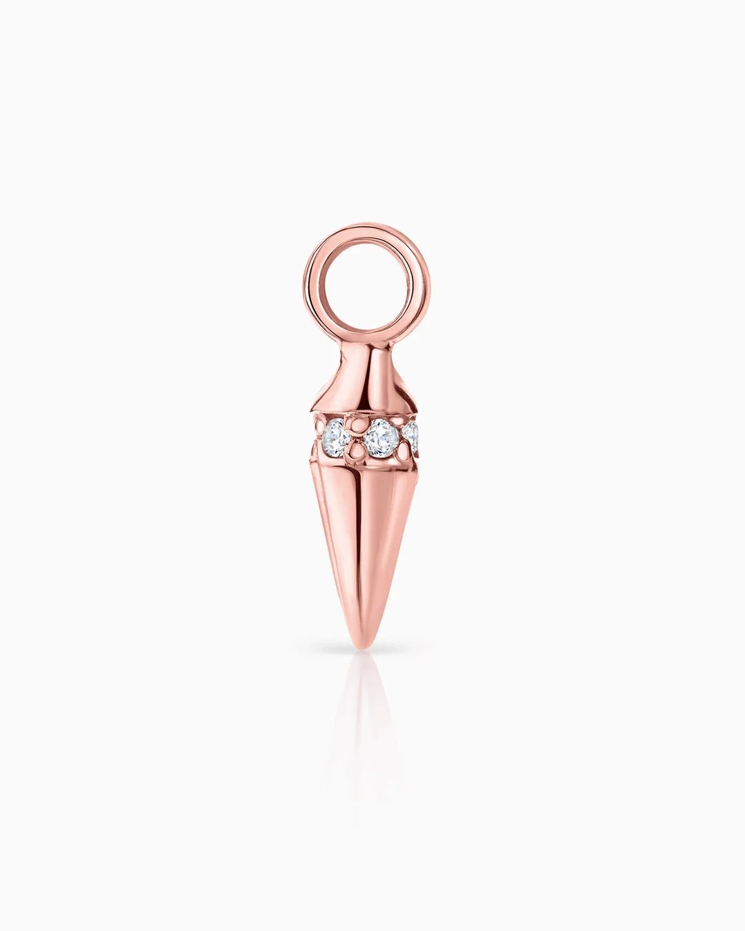 Charm para Pendiente de Aro Punk de Diamantes en Oro Rosa de 18 Kt