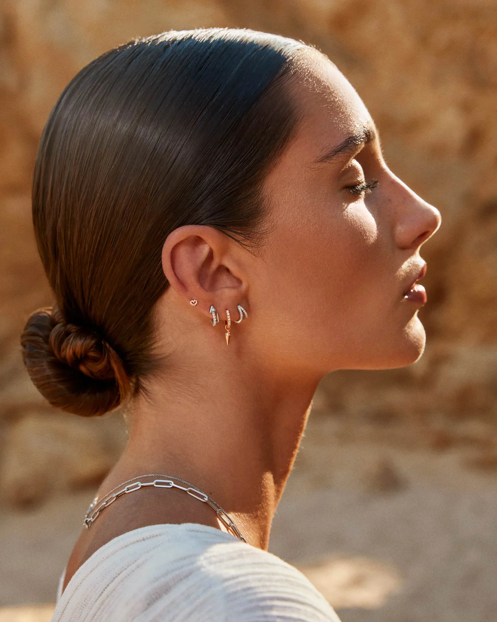 Charm para Pendiente de Aro Punk de Diamantes en Oro Rosa de 18 Kt - Image 3