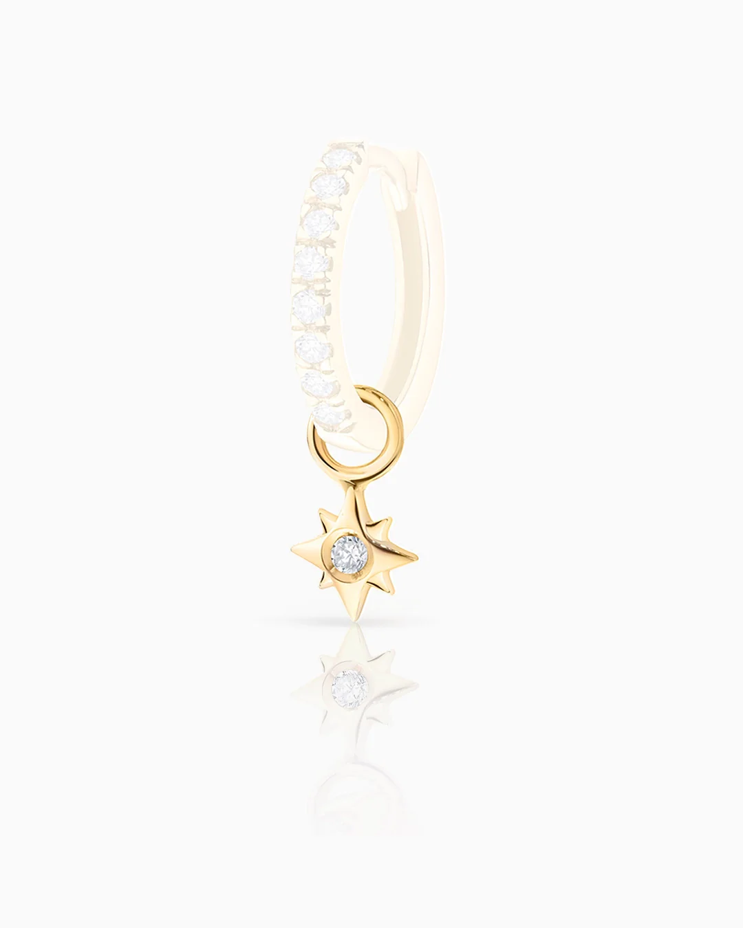 Charm para Pendiente de Aro Rosa de los Vientos de Diamante en Oro Amarillo de 18 Kt - Image 4