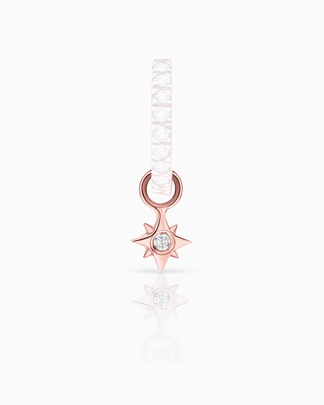 Charm para Pendiente de Aro Rosa de los Vientos de Diamante en Oro Rosa de 18 Kt
