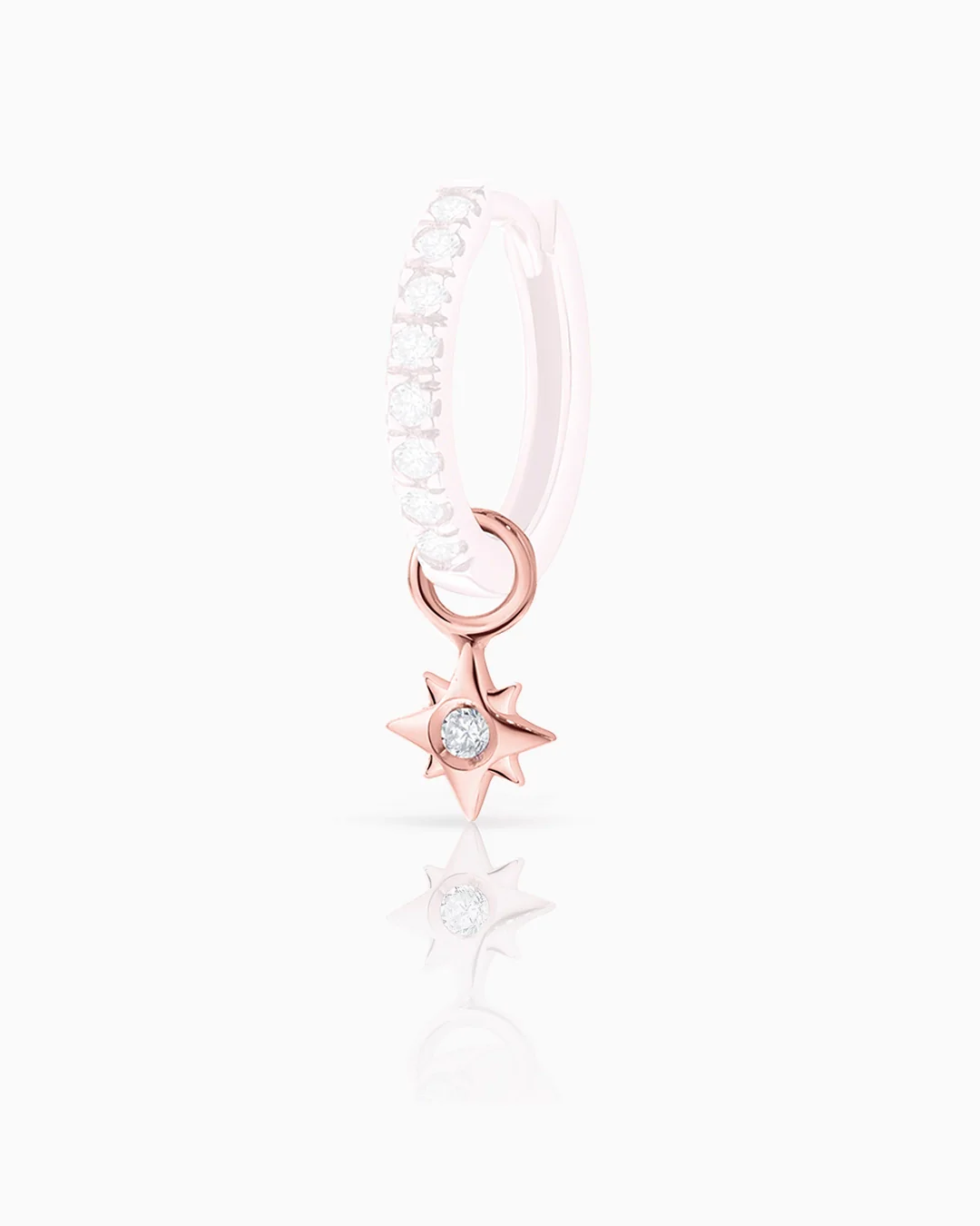 Charm para Pendiente de Aro Rosa de los Vientos de Diamante en Oro Rosa de 18 Kt - Image 3