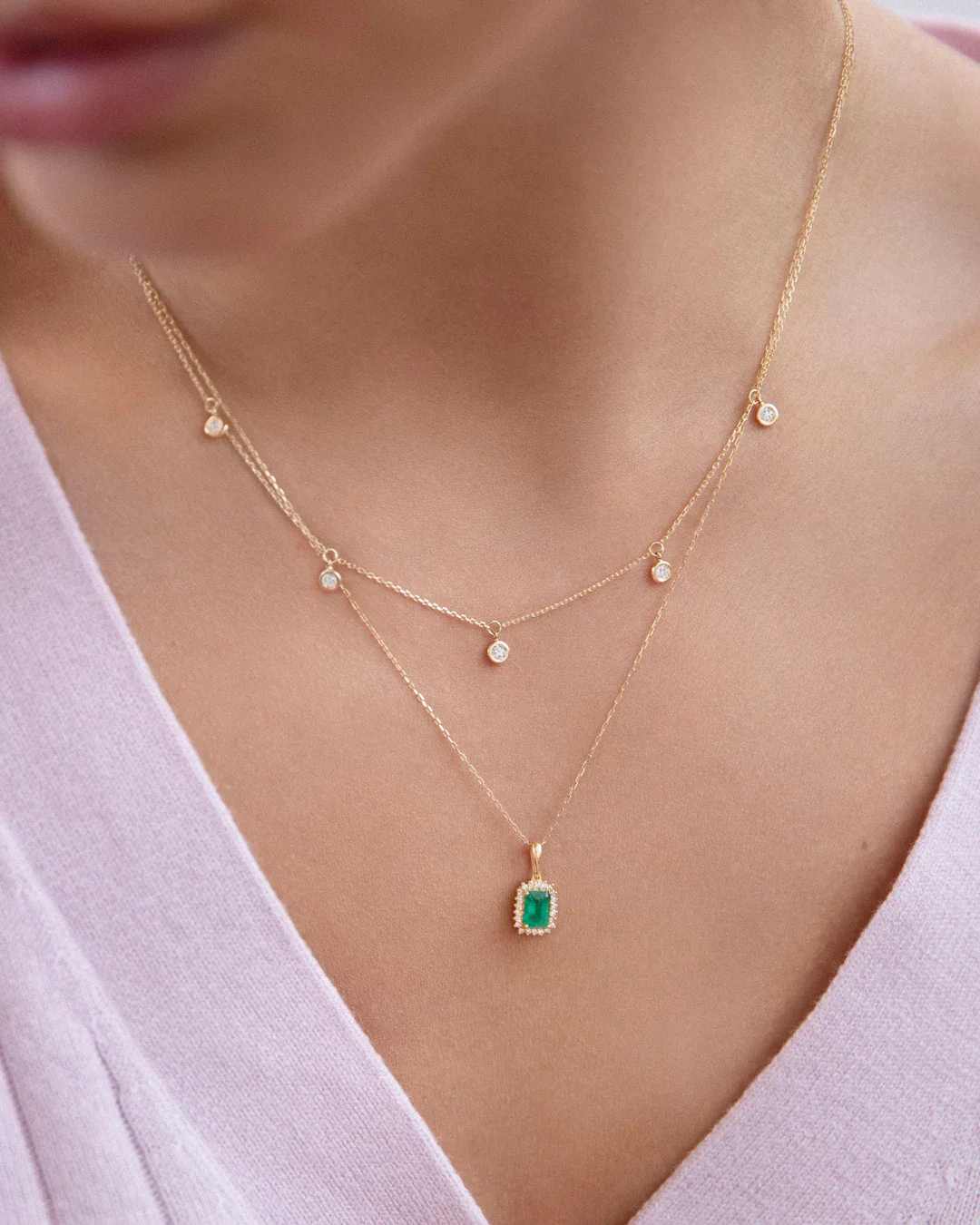 Choker Chatones de Diamantes en Oro Amarillo de 18 Kt - Image 3