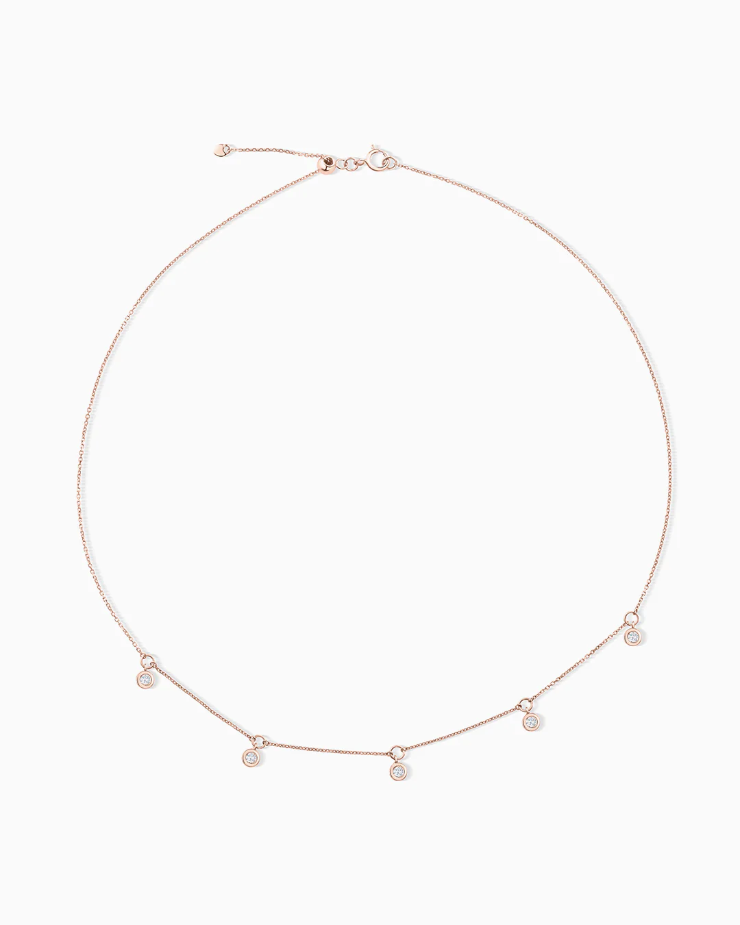 Choker Chatones de Diamantes en Oro Rosa de 18 Kt