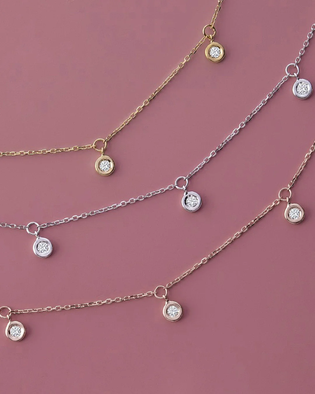 Choker Chatones de Diamantes en Oro Rosa de 18 Kt - Image 4