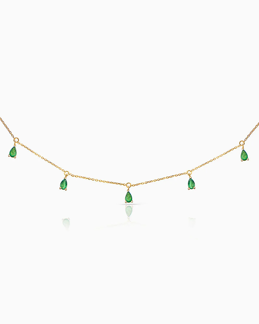 Choker Eternity Colors de Esmeralda en Oro Amarillo de 18 Kt