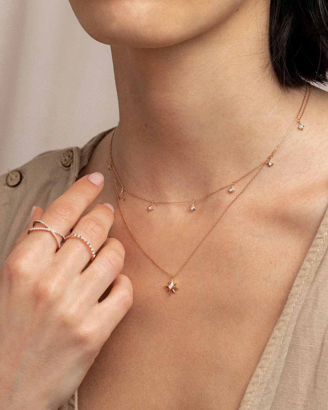 Choker Rosa de los Vientos de Diamantes en Oro Rosa de 18 Kt - Image 2