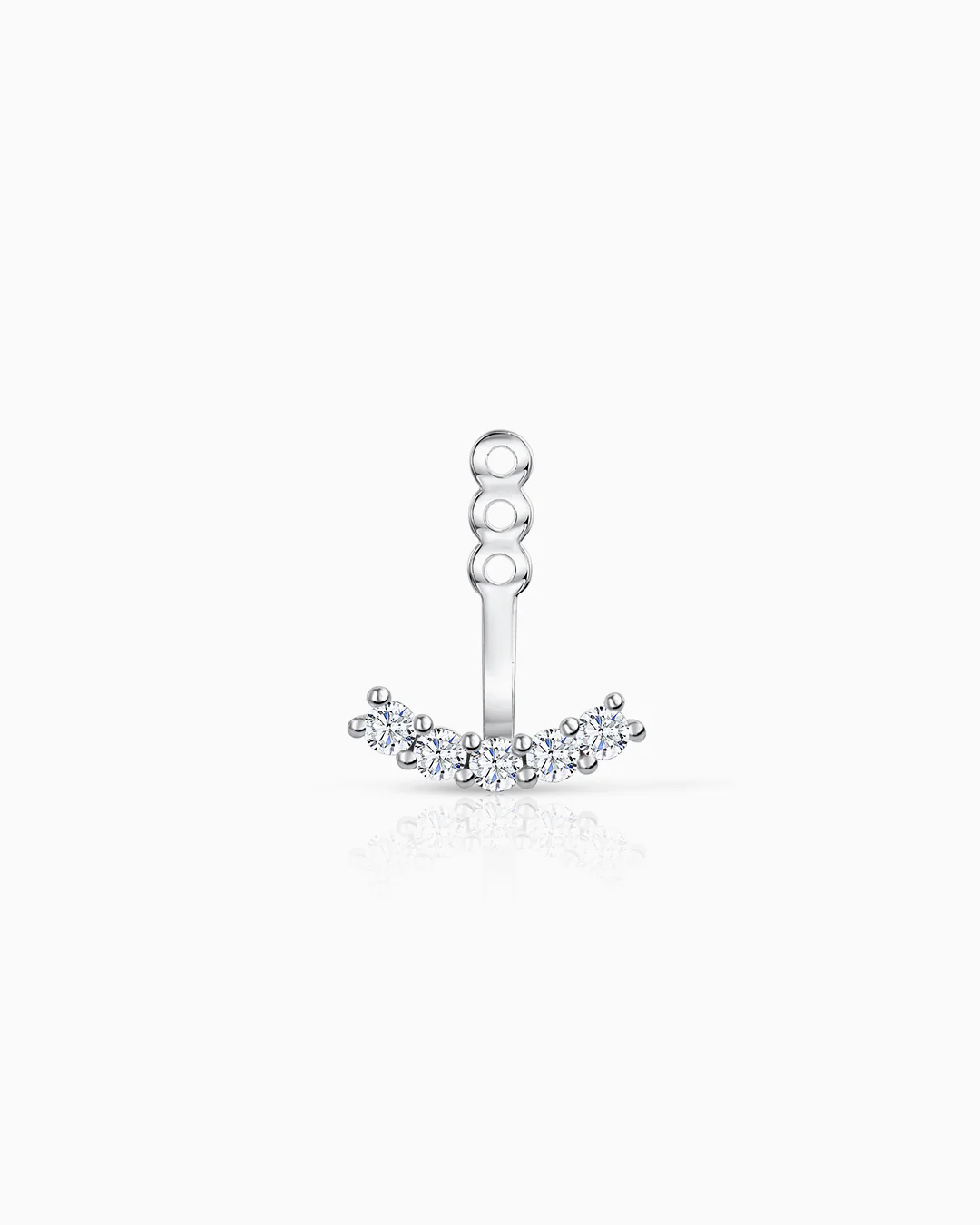 Ear Jacket Sunrise de Diamantes en Oro Blanco de 18 Kt