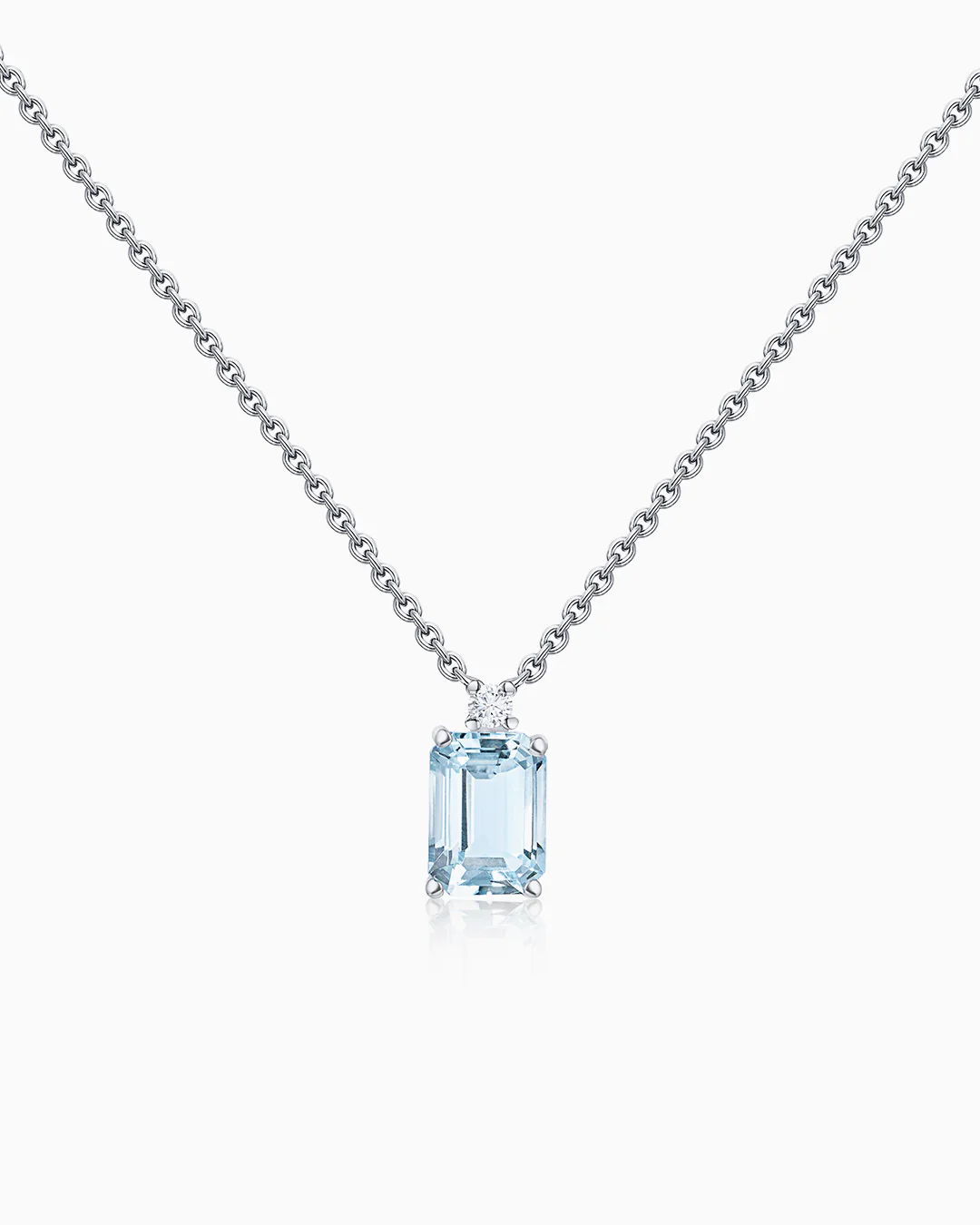 Gargantilla Amelie de Aguamarina en Oro Blanco de 18 Kt