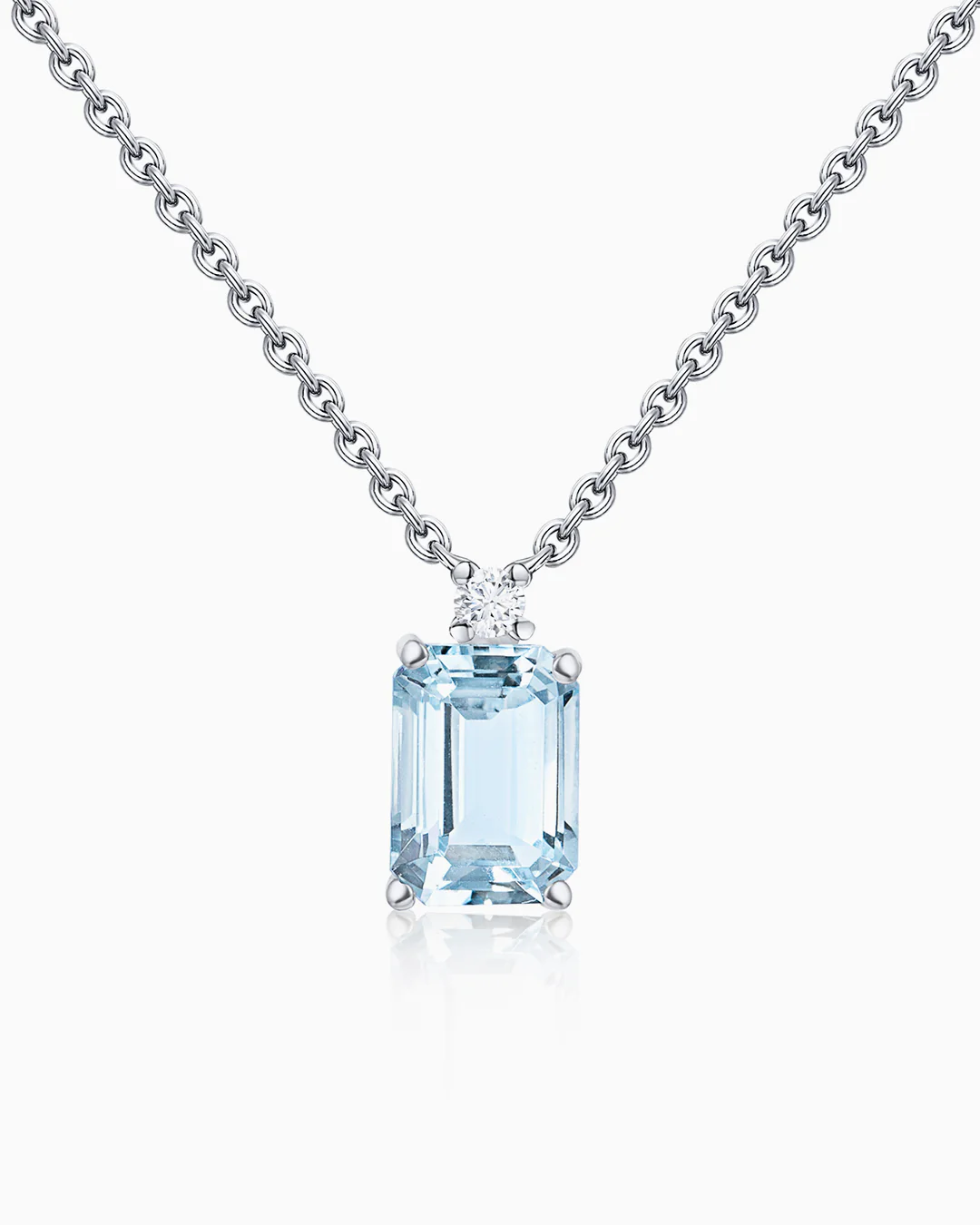 Gargantilla Amelie de Aguamarina en Oro Blanco de 18 Kt - Image 4