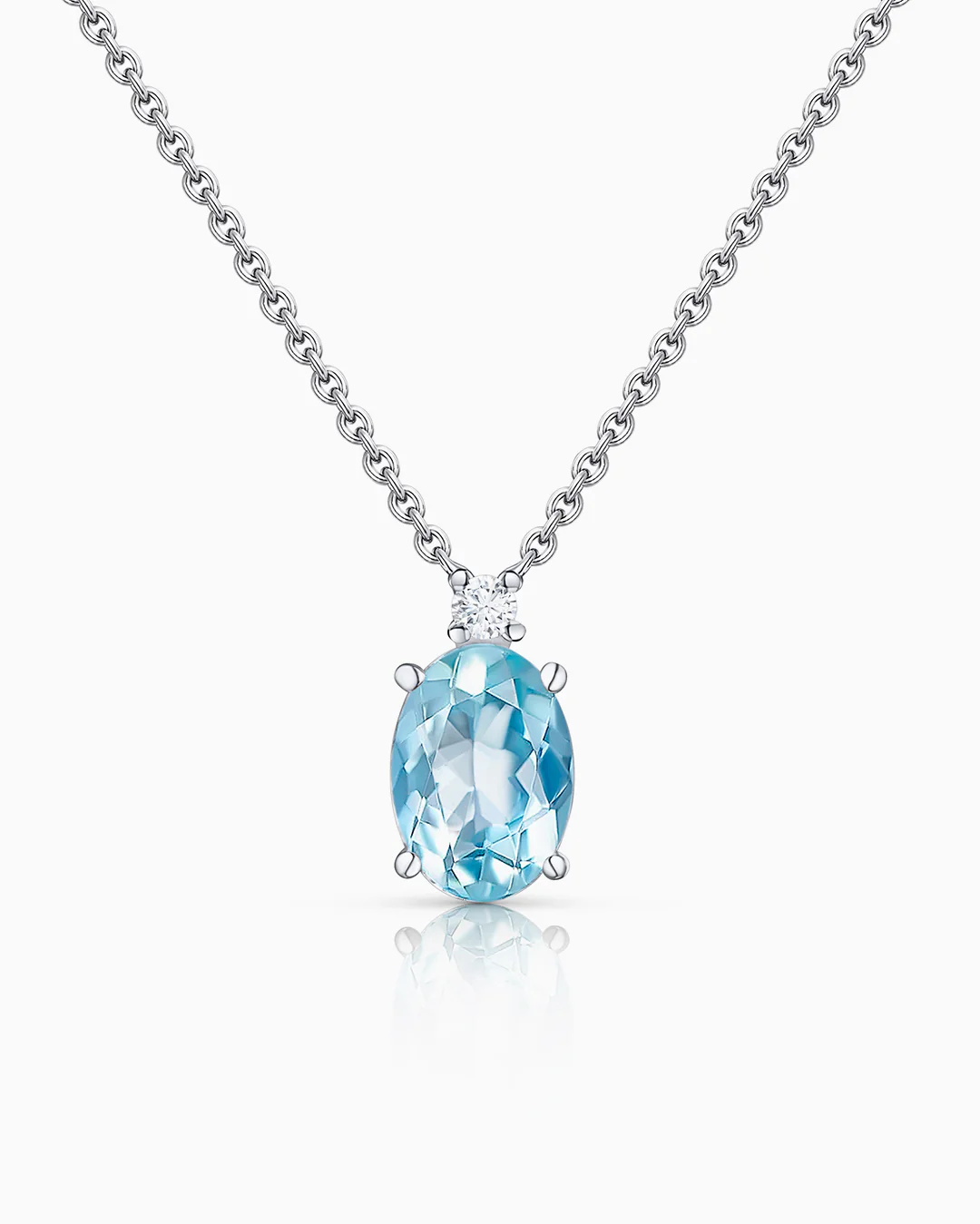 Gargantilla Amelie Oval de Aguamarina en Oro Blanco de 18 Kt - Image 4