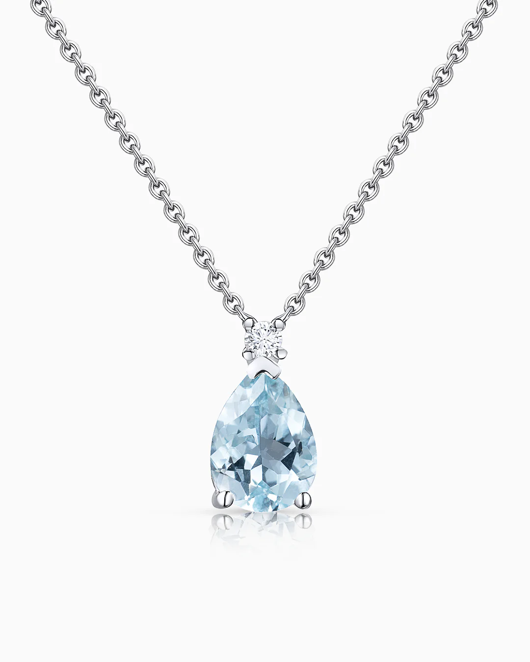 Gargantilla Amelie Pera de Aguamarina en Oro Blanco de 18 Kt - Image 4